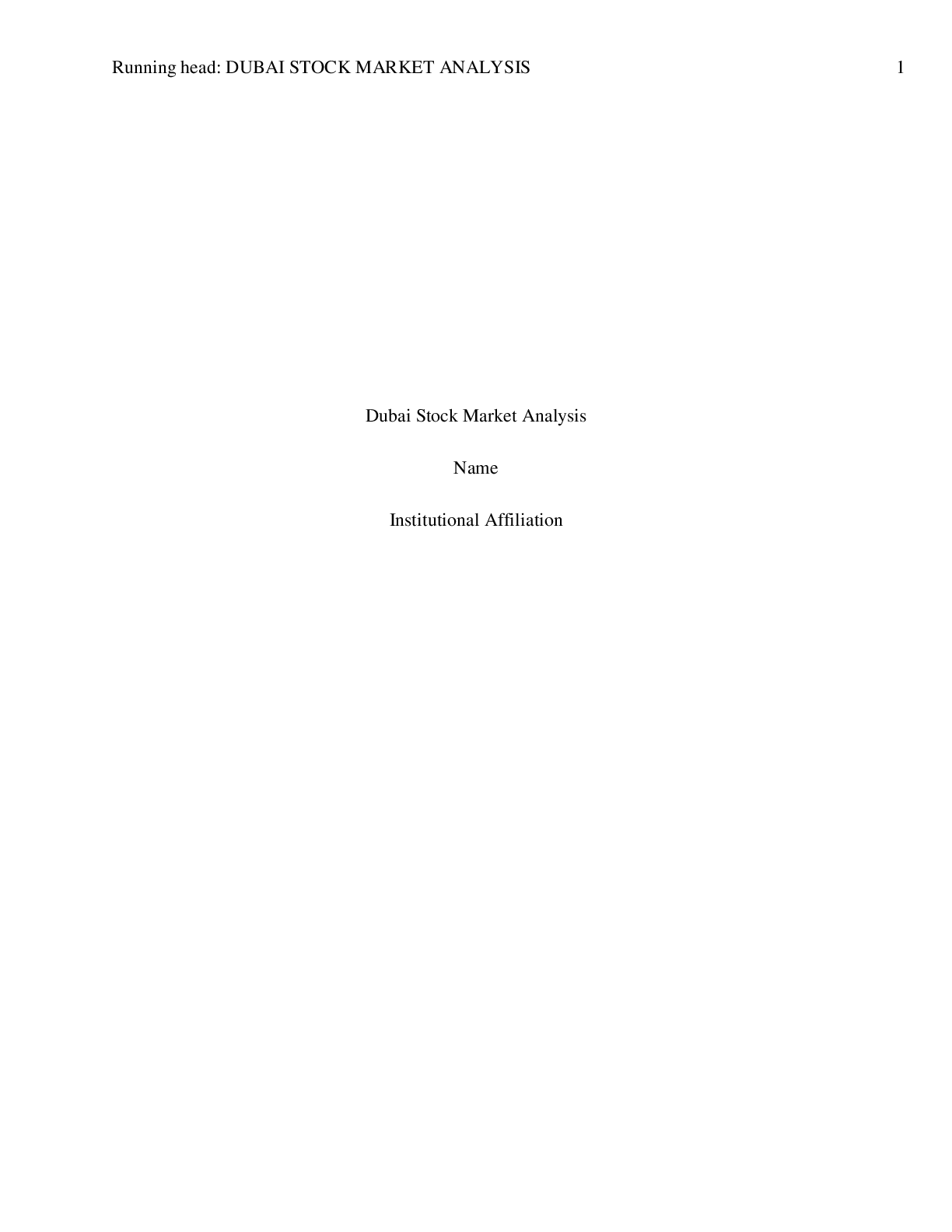 Preview image for Dubai Stock Market Analysis